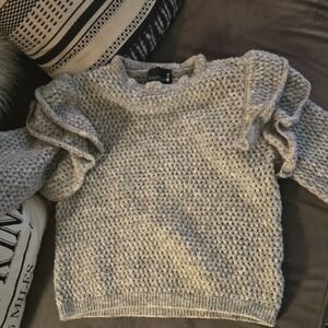 H&M Gray Crew Neck Sweater with Textured Knit